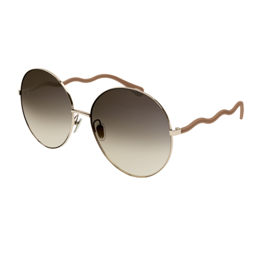 Chloé zonnebril CH0055S- 002 - Gold & matte brown - Optiek Lammerant
