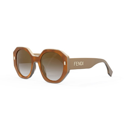 Fendi zonnebril FE40045I - 53F - Blonde havana & beige - optiek Lammerant