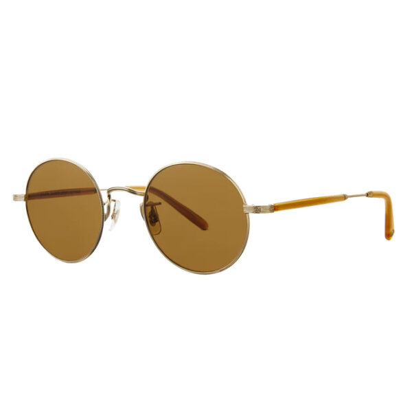 Garrett Leight Lovers zonnebril - Matte Gold & Amber Honey - optiek Lammerant