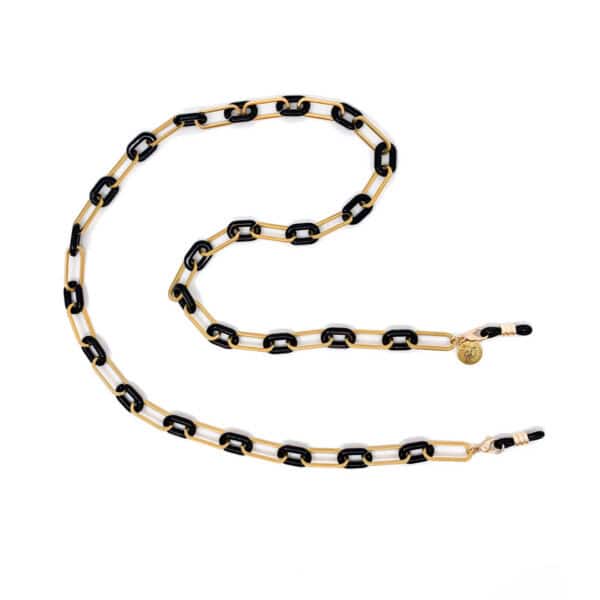 Sunny Cords Louis brillenketting - Black & gold - optiek Lammerant