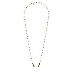 Lutece Victoire brillenketting - 24K gold & green - optiek Lammerant